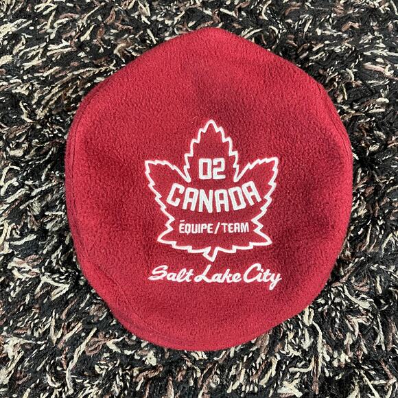 Roots Canada Flat Cap Salt Lake City 2002 Winter Olympics Newsboy Hat Red Medium - Picture 1 of 5